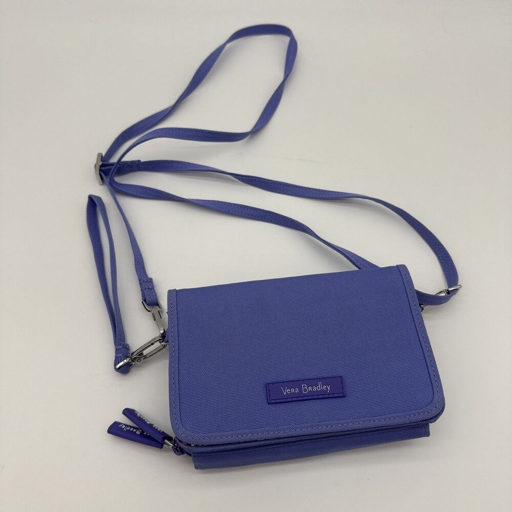 Very Bradley Crossbody Wallet Bag Periwinkle Adjustable Strap
